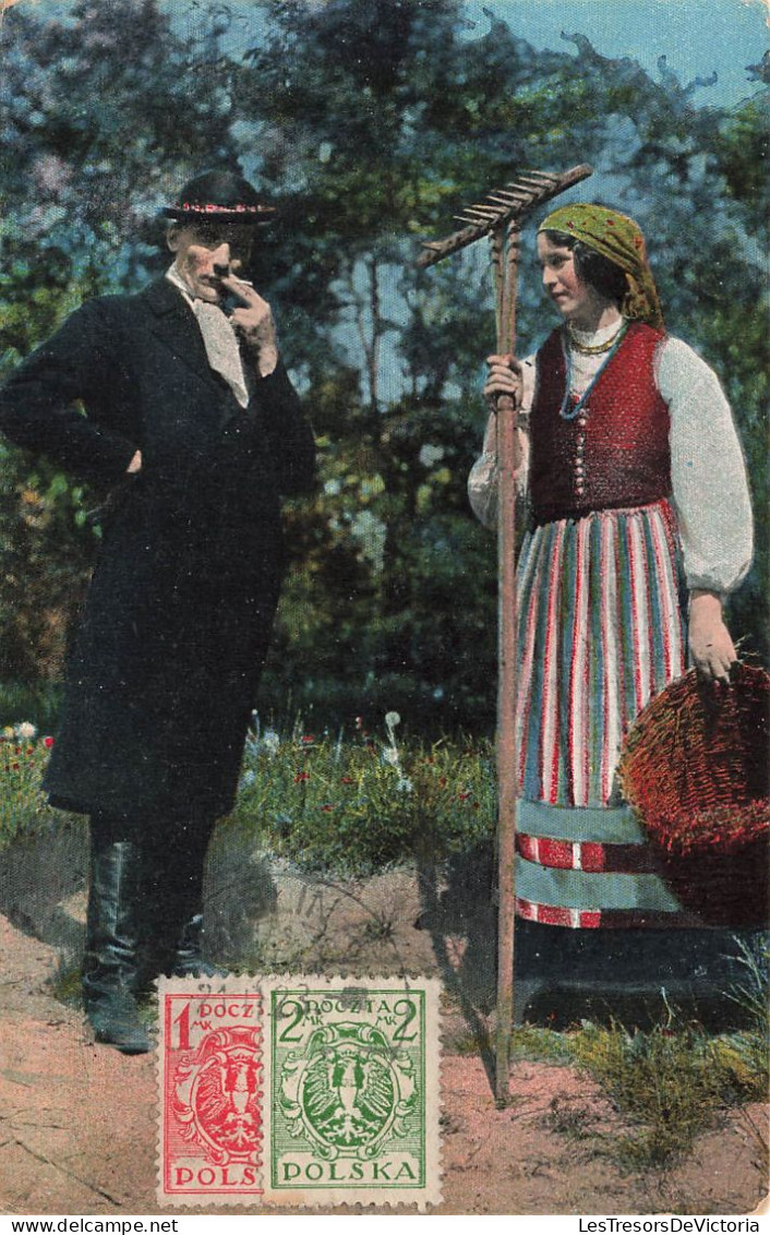 RUSSIE - Russisch Polnische Typen - Couple De Paysans - Costumes Traditionnels - Colorisé - Carte Postale Ancienne - Russia