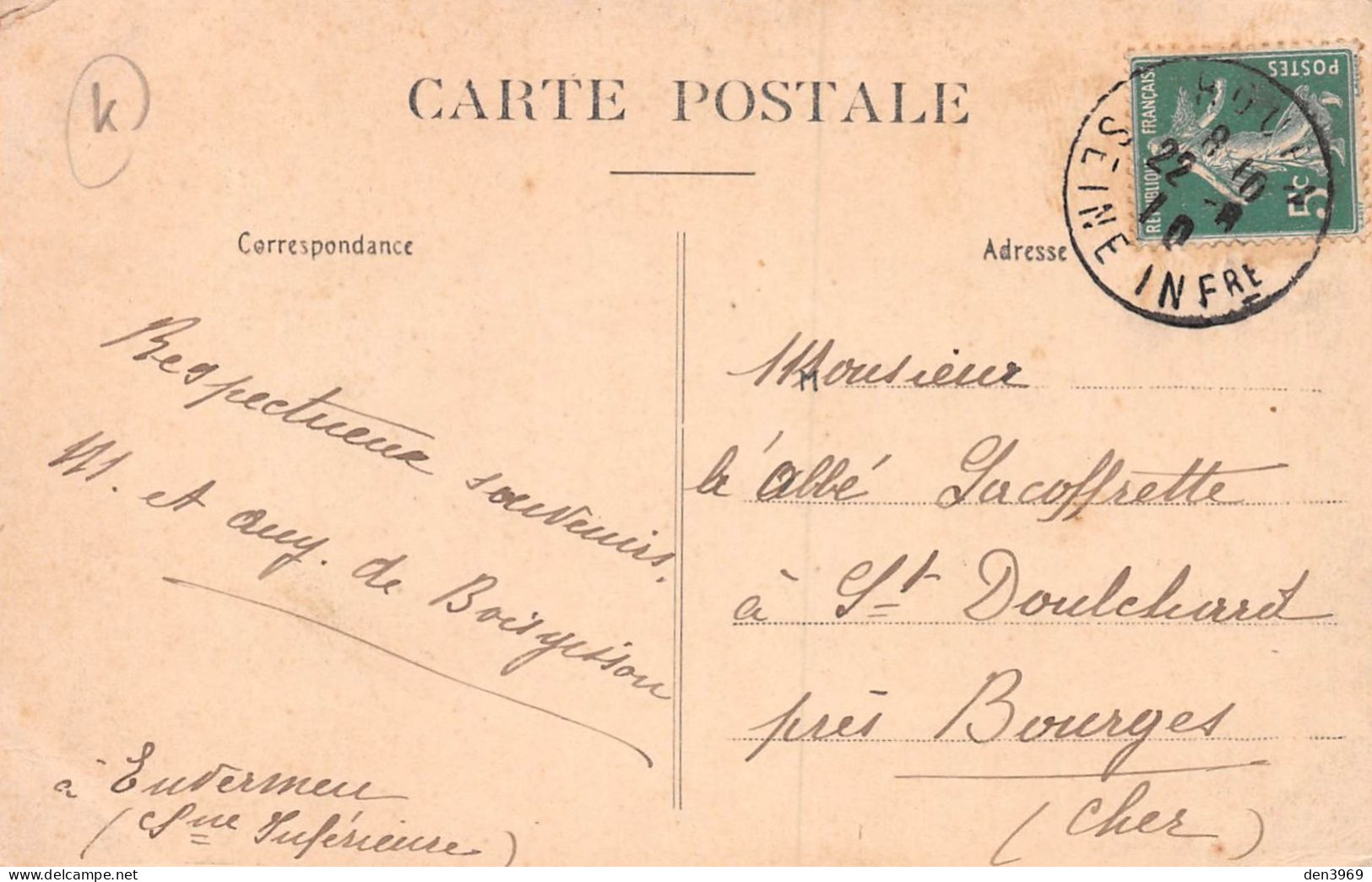 ENVERMEU (Seine-Maritime) - La Descente De La Gare - Hôtel Du Chemin De Fer - Voyagé 1910 (2 Scans) Abbé Lacoffrette - Envermeu