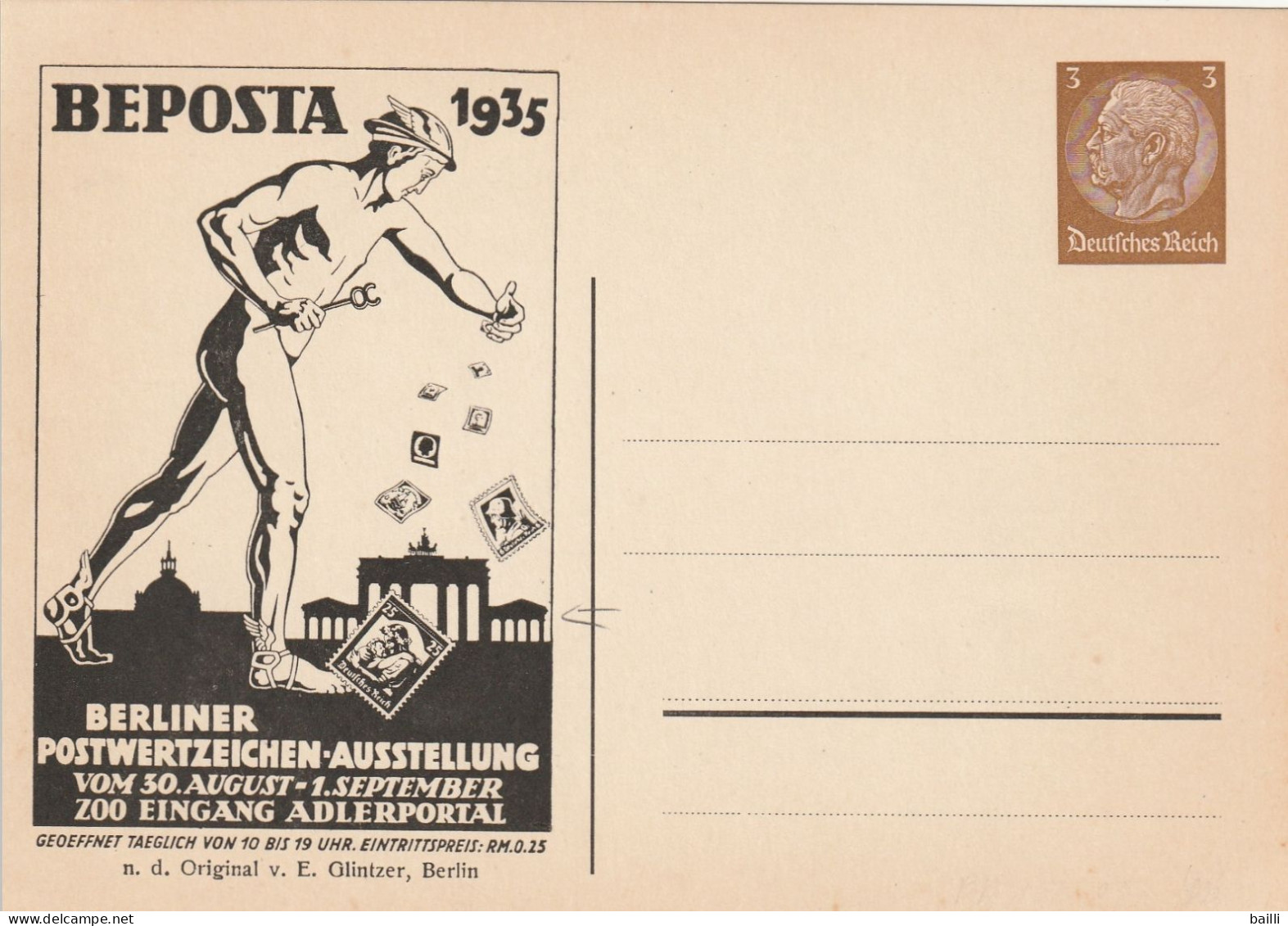 Allemagne Entier Postal Illustré 1935 - Interi Postali Privati