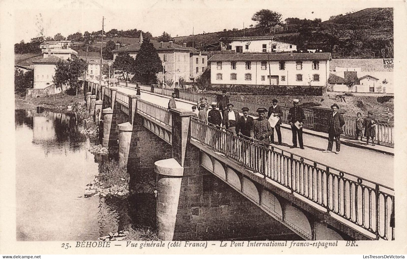 FRANCE - Béhobie - Vue Générale (côté France) - Le Pont International Franco-espagnol - BR - Carte Postale Ancienne - Béhobie