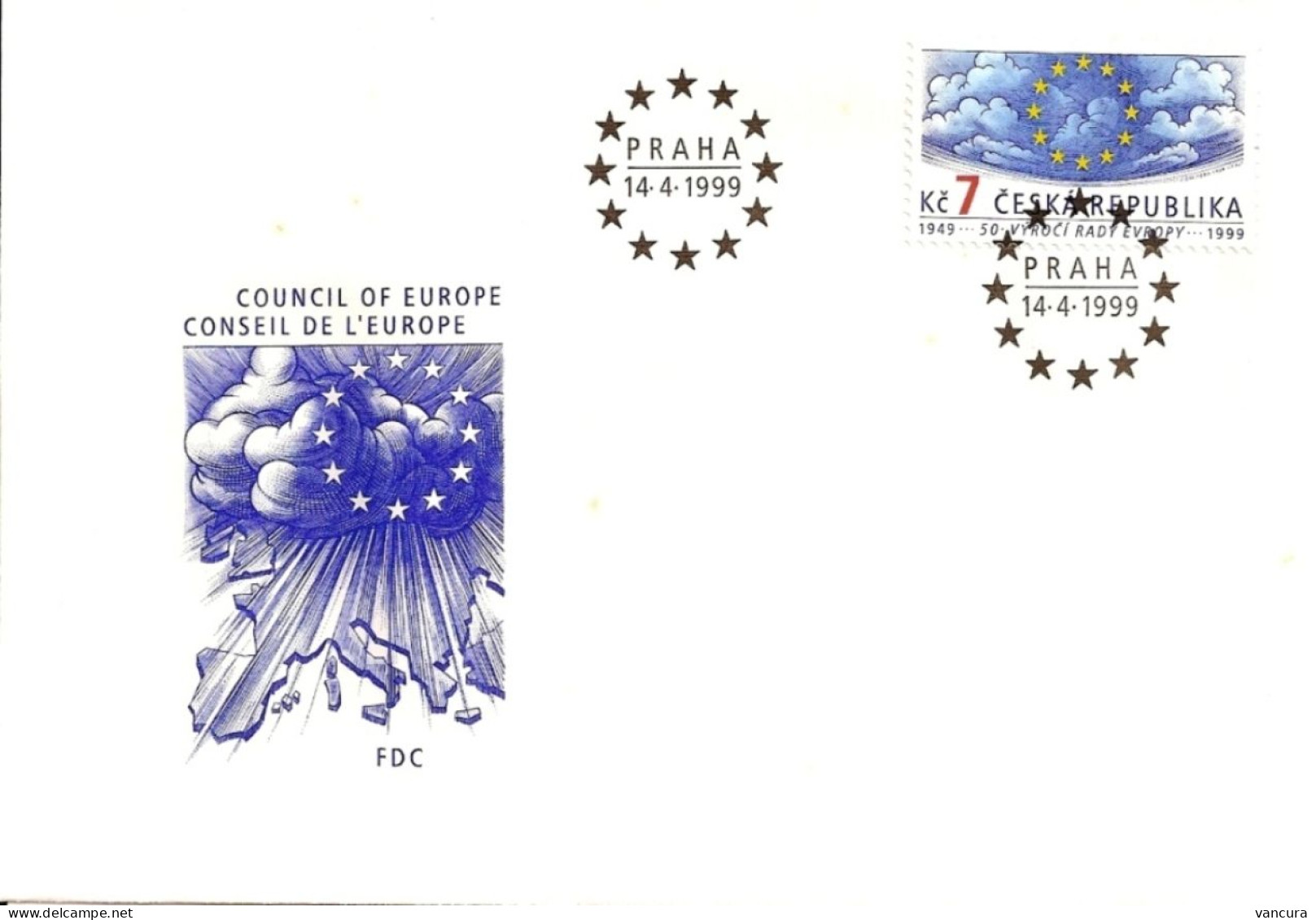 FDC 214 Czech Republic Council Of Europe 1999 - Europese Instellingen