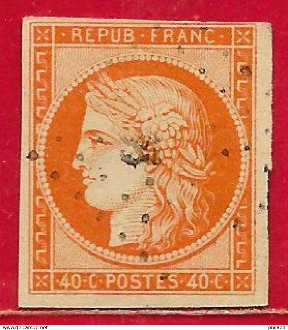 France N°5 Cérès 40c Orange 1850 O - 1849-1850 Cérès