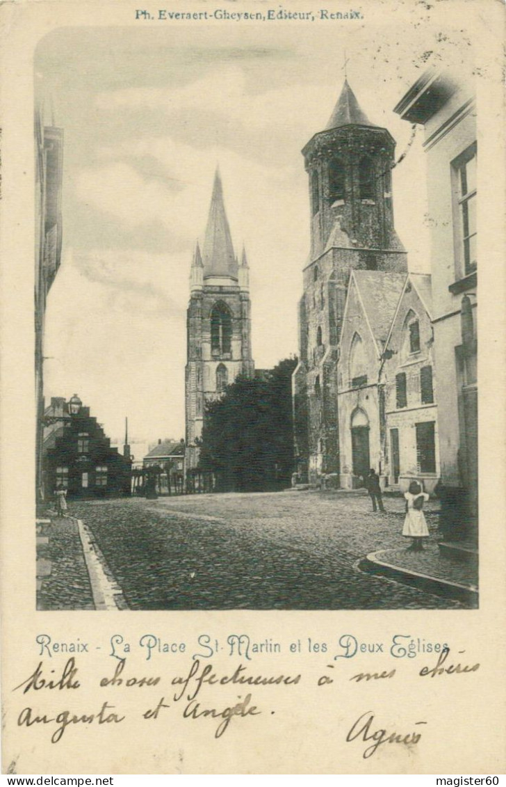 RENAIX RONSE: 1901 La Place St Martin Et Les Deux églises - Renaix - Ronse