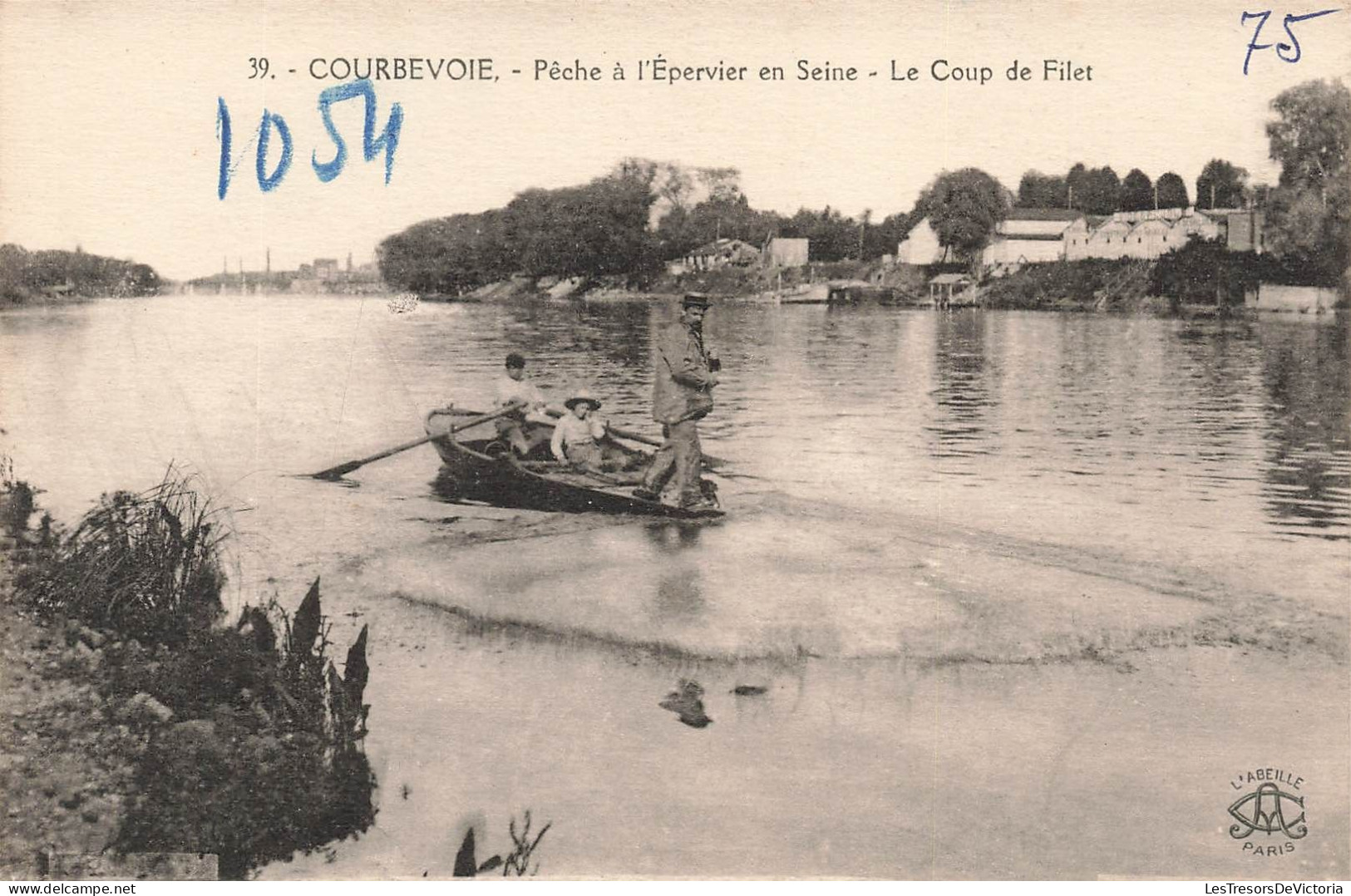 FRANCE - Courbevoie - Pêche à L'Épervier En Seine - Le Coup De Filet - Carte Postale Ancienne - Courbevoie