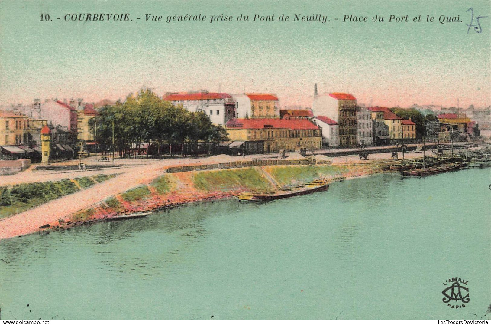 FRANCE - Courbevoie - Vue Générale Prise Du Pont De Neuilly - Place Du Port Et Le Quai - Carte Postale Ancienne - Courbevoie