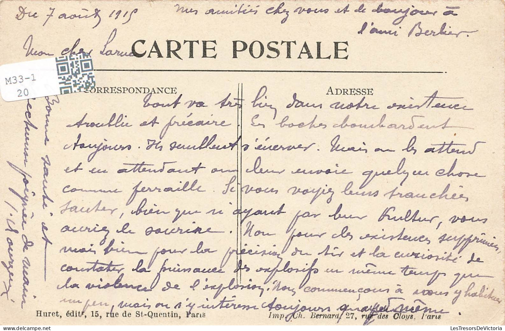 FRANCE - Beauvraignes - Un Aspect Du Village - Guerre 1914-1915 - Visé à Paris - Carte Postale Ancienne - Beuvraignes