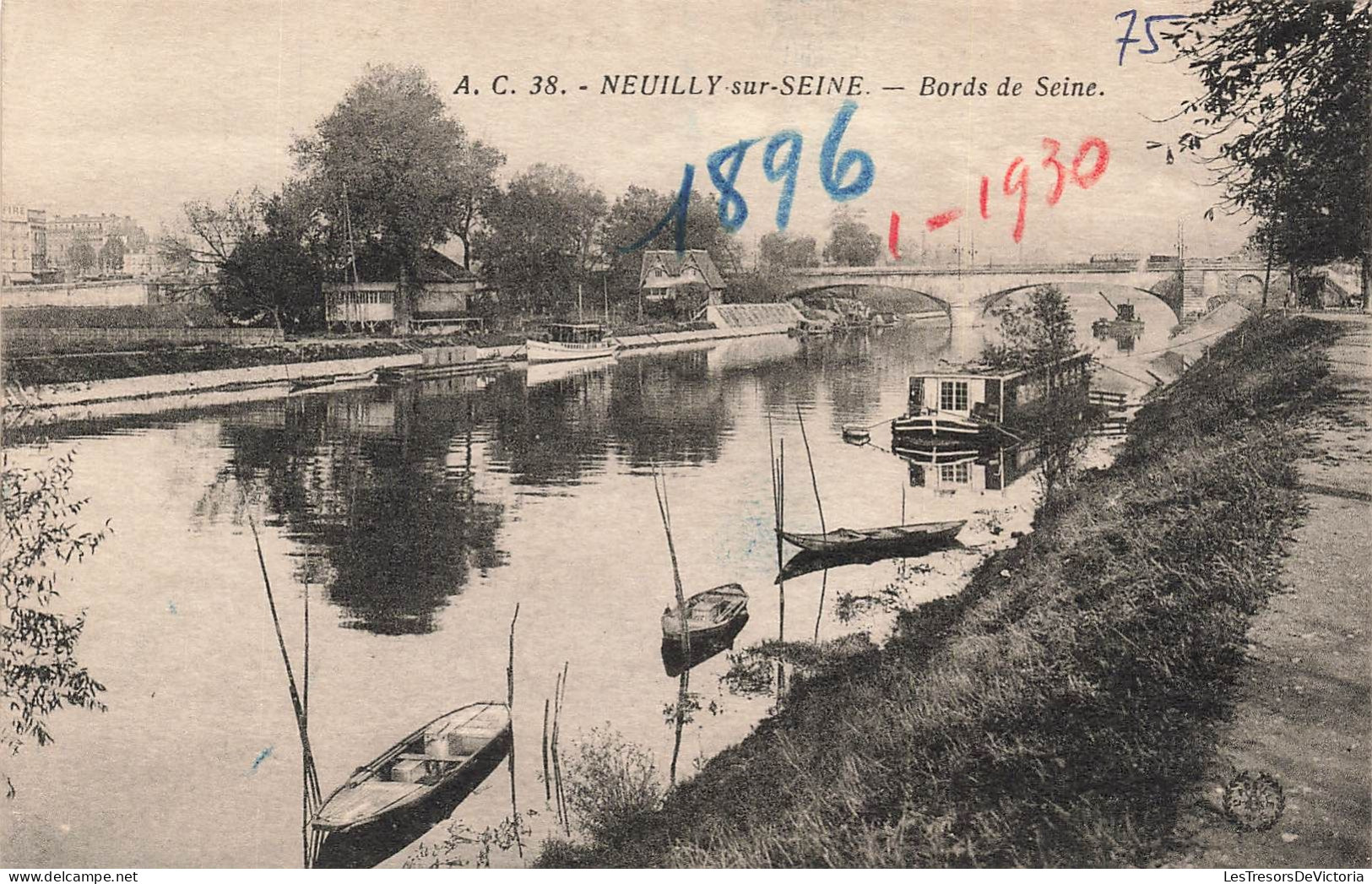 FRANCE - Neuilly Sur Seine - Bords De Seine - Carte Postale Ancienne - Neuilly Sur Seine