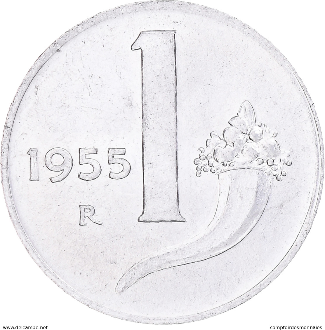 Monnaie, Italie, Lira, 1955, Rome, TTB+, Aluminium, KM:91 - 1 Lira