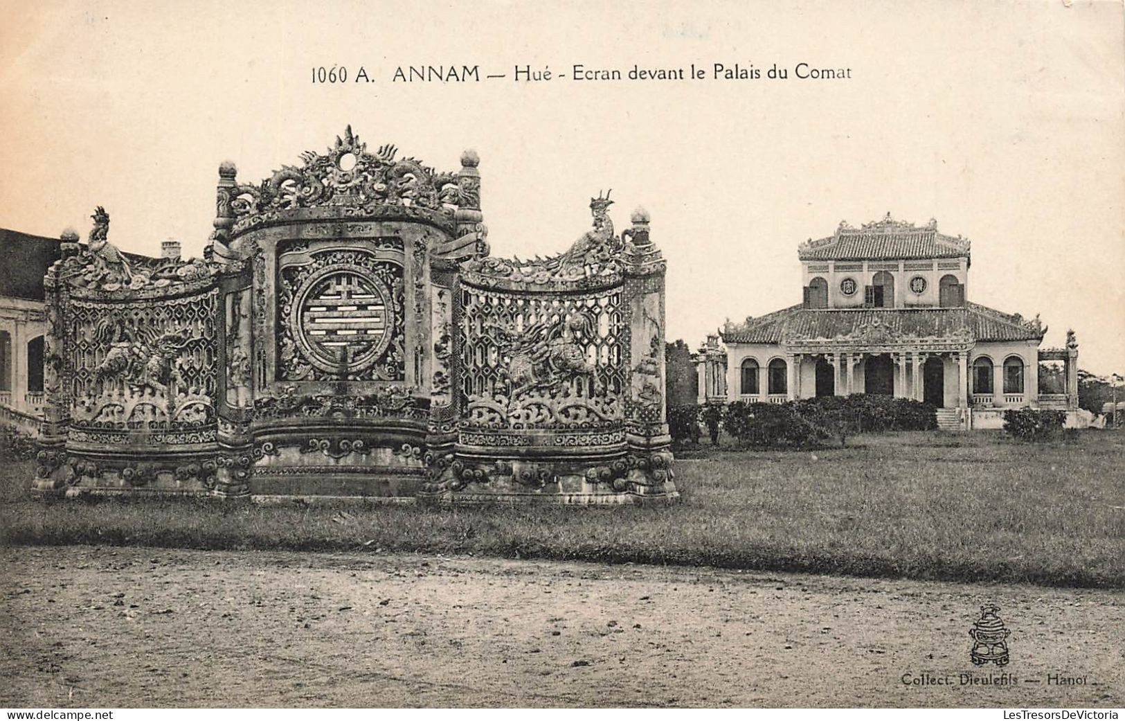 VIET NAM - Annam - Hué - Ecran Devant Le Palais Du Comat - Carte Postale Ancienne - Viêt-Nam