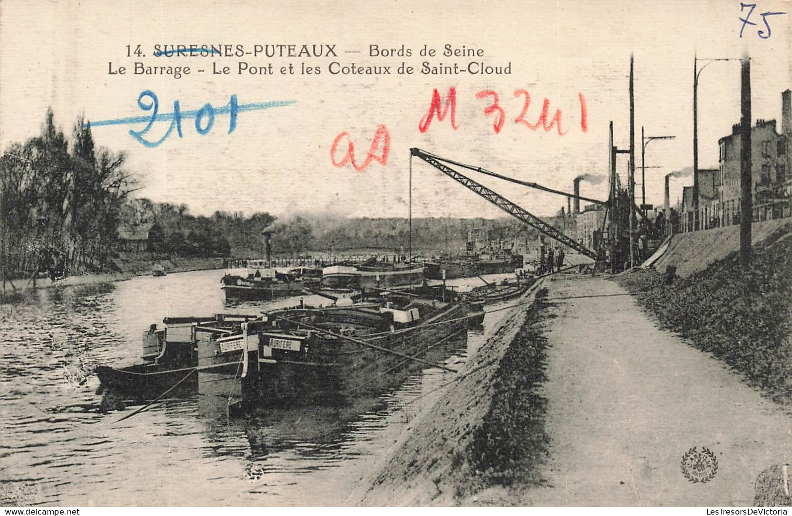 FRANCE - Suresnes - Puteaux - Bords De Seine - Le Barrage - Pont Et Les Coteaux De Saint Cloud - Carte Postale Ancienne - Puteaux