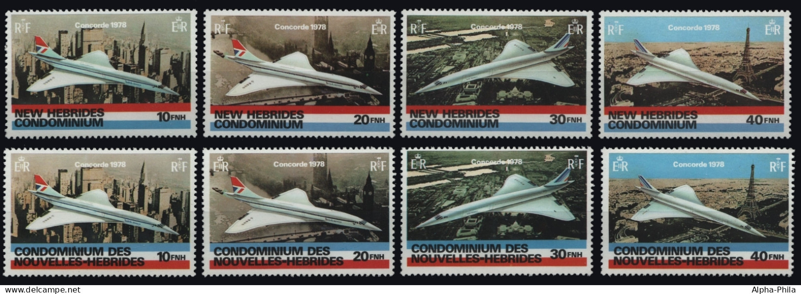Neue Hebriden 1978 - Mi-Nr. 505-508 & 509-512 ** - MNH - Concorde - Ongebruikt