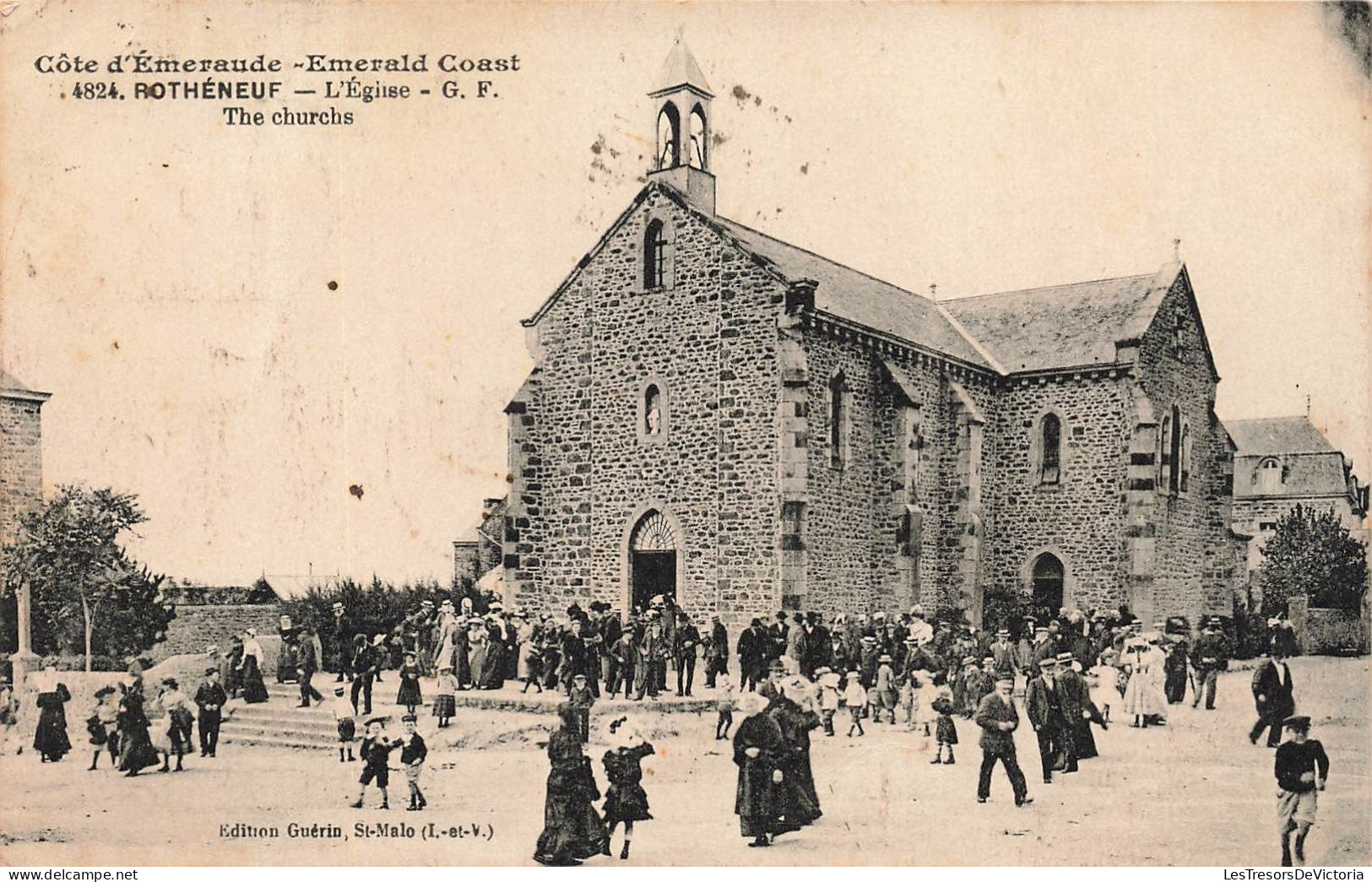 FRANCE - Côte D'Emeraude - Rothéneuf - L'Eglise - GF - Animé - Edit Guérin - Carte Postale Ancienne - Rotheneuf