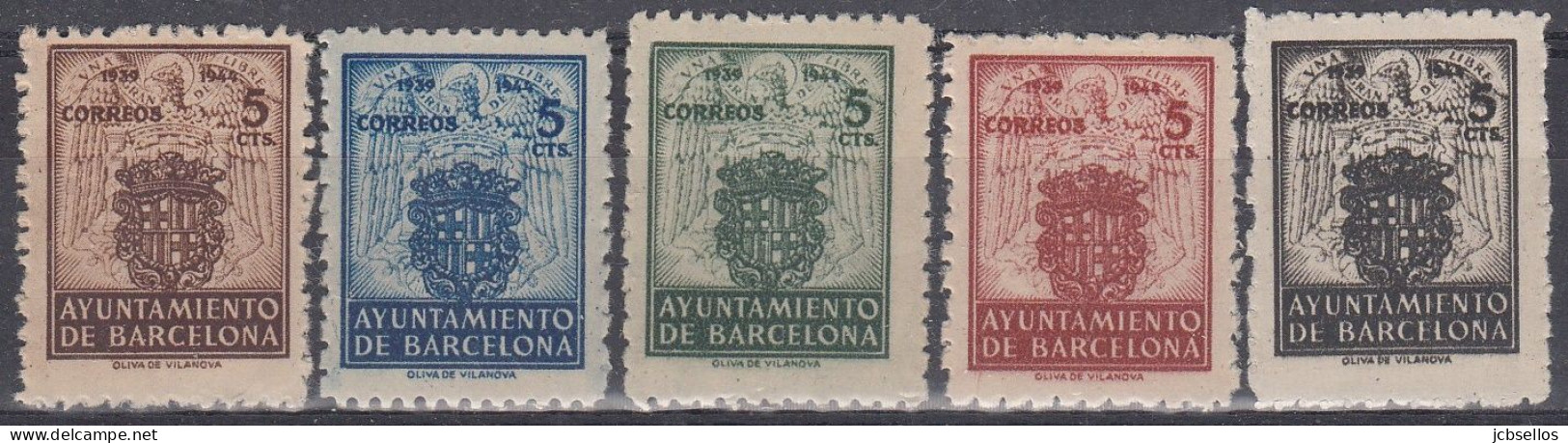 ESPAÑA BARCELONA 1944 Nº 55/59 NUEVO - Barcelone