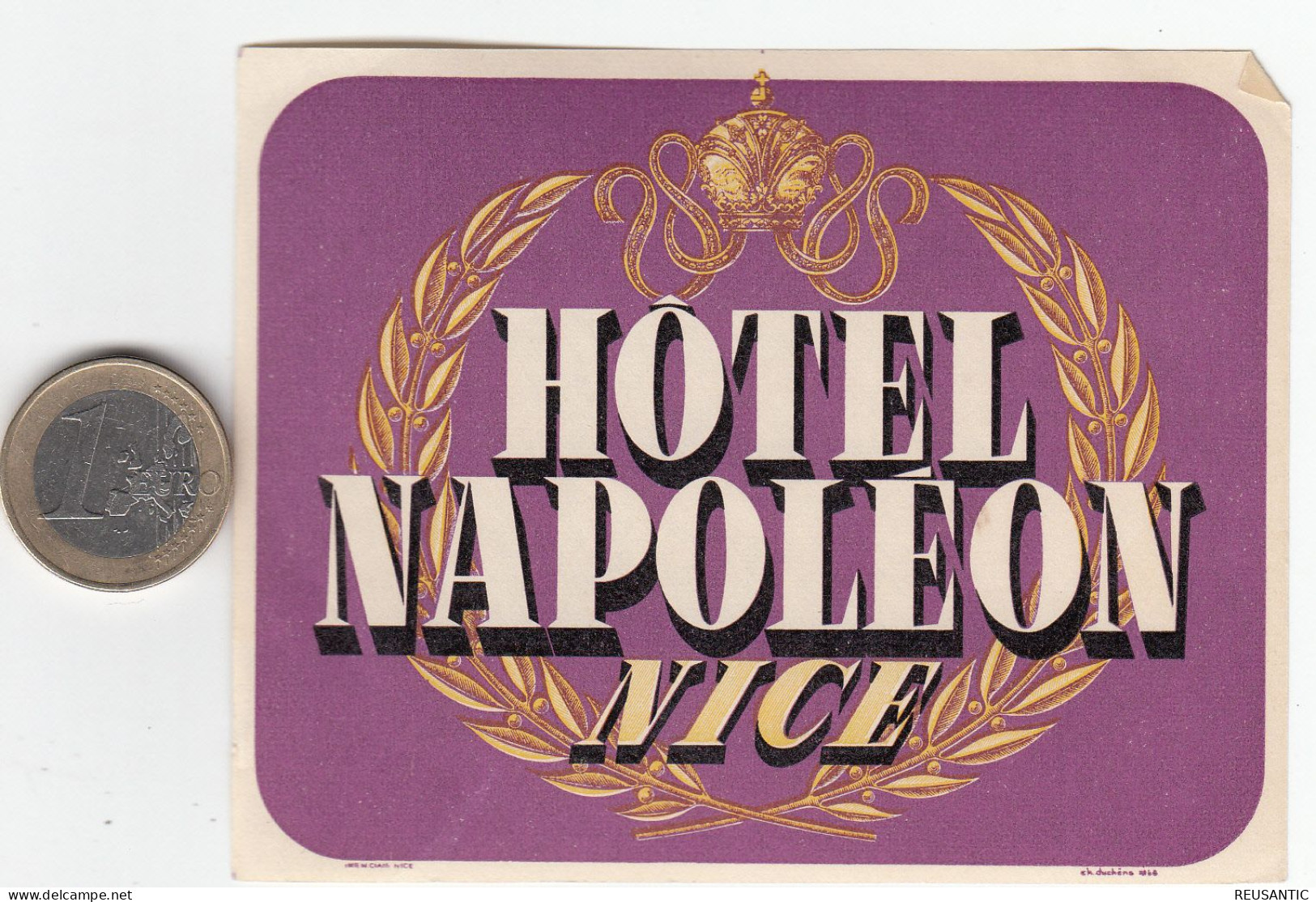 ETIQUETA - STICKER - LUGGAGE LABEL  HOTEL NAPOLEON  - NICE - FRANCE - Etiquettes D'hotels
