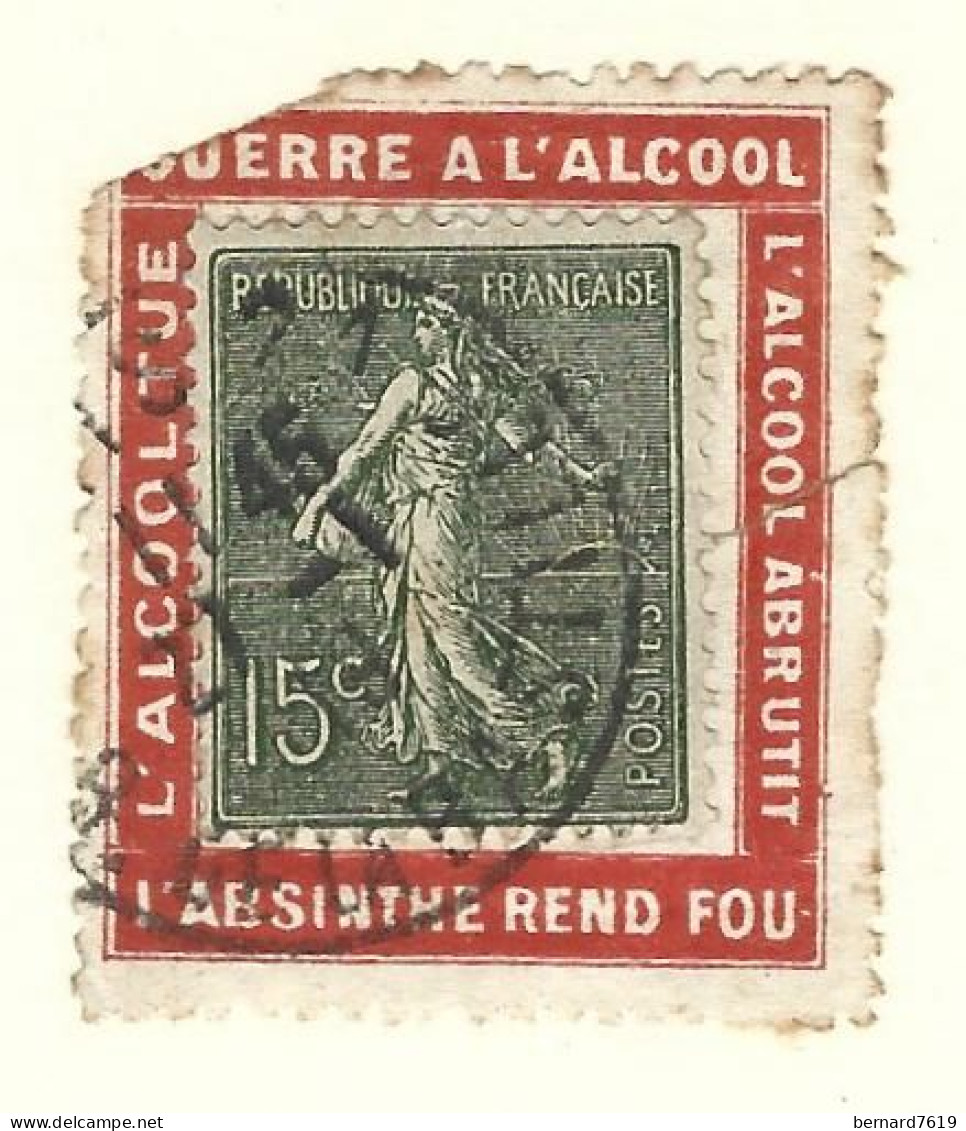 Timbre -  -  - Vignette  Porte Timbre -  Guerre A L'alcool - Usados