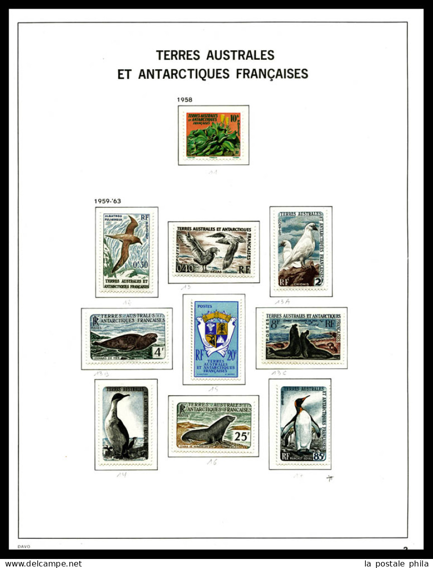 T.A.A.F. 1948-2008, Poste, PA, Blocs: Collection Quasi Complète Présentée En Album DAVO Dont Toutes Les Bonnes Valeurs ( - Collections