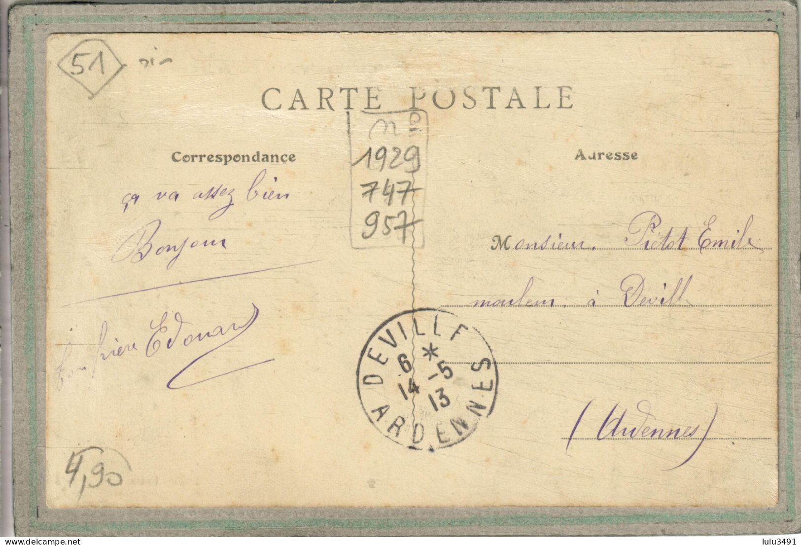 CPA - BETHENIVILLE (51) - Aspect De La Rue De La Gare En 1913 - Bétheniville