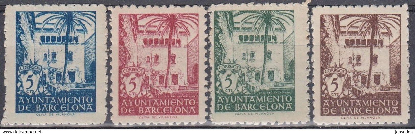 ESPAÑA BARCELONA 1945 Nº 65/68 NUEVO - Barcelona