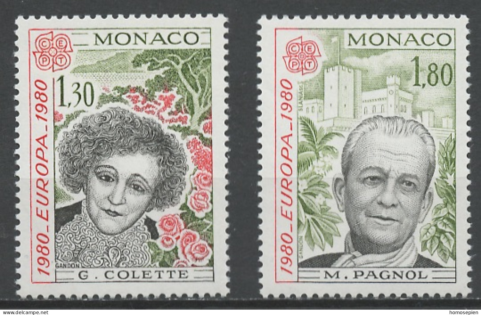 Europa CEPT 1980 Monaco Y&T N°1224a à 1225a - Michel N°1421C à 1422C *** - K12,5*13 - 1980