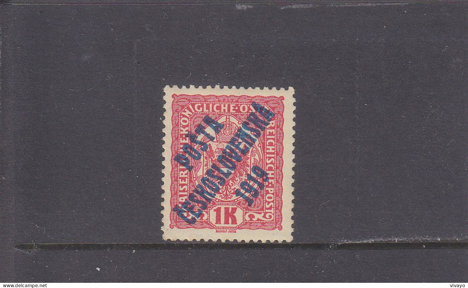 TCHECOSLOVAQUIE - CZECHOSLOVAKIA - CSSR - 1919 - * / MLH - AUSTRIAN STAMP BLUE OVERPRINT - Mi. 50a - Nuovi