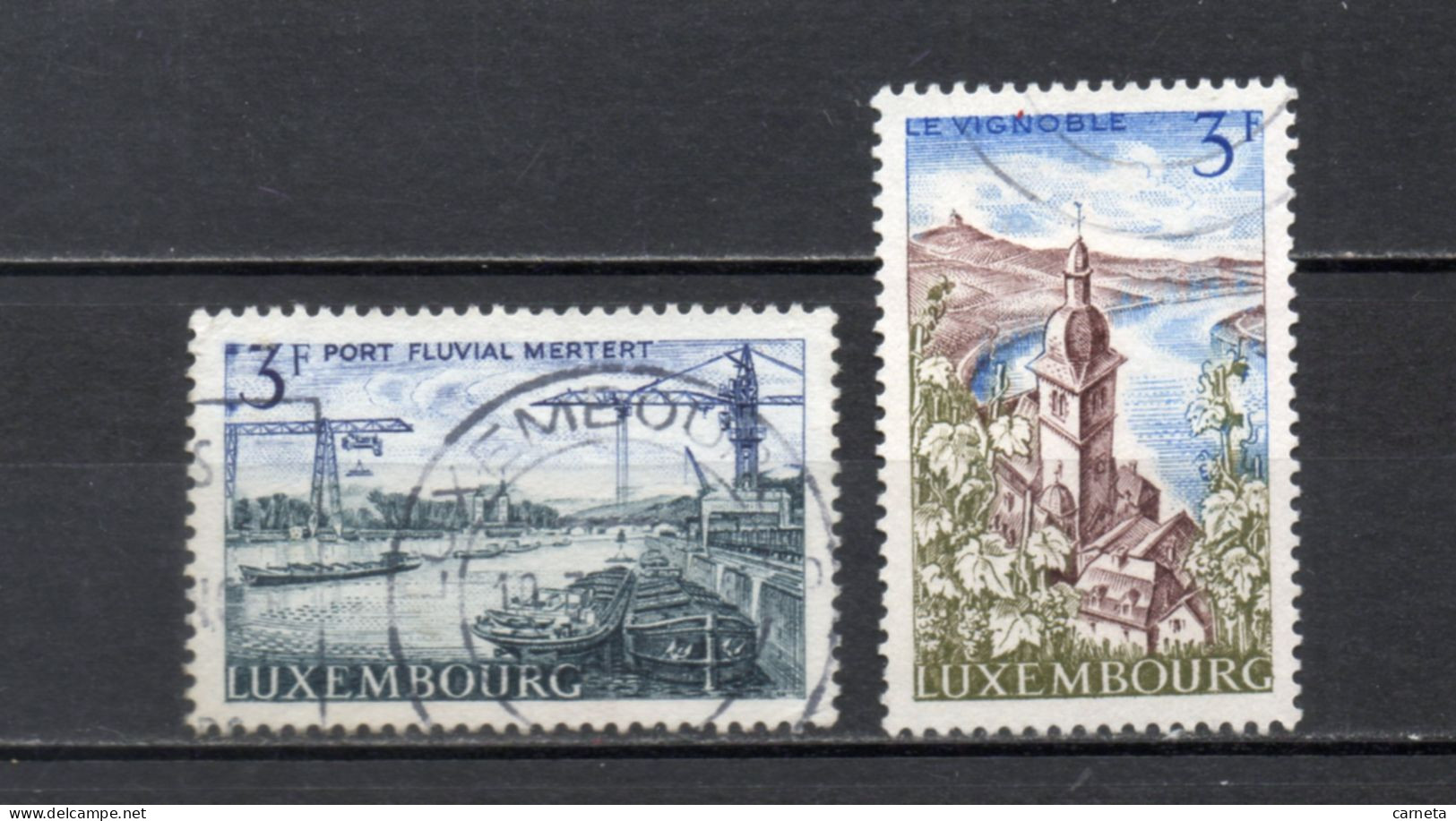 LUXEMBOURG    N° 708 + 709     OBLITERES   COTE 0.40€    PAYSAGE PORT - Oblitérés