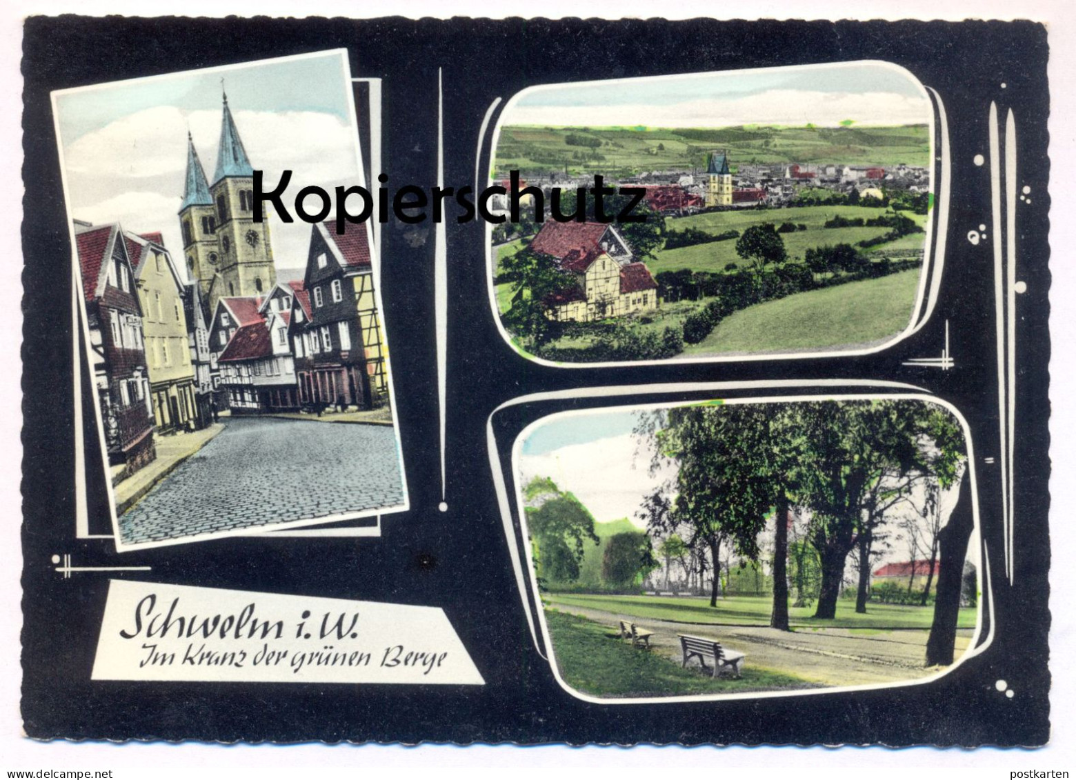 ÄLTERE POSTKARTE SCHWELM IM KRANZ GRÜNER BERGE DIE PFORTE ZUM SAUERLAND Ansichtskarte AK Cpa Postcard - Schwelm