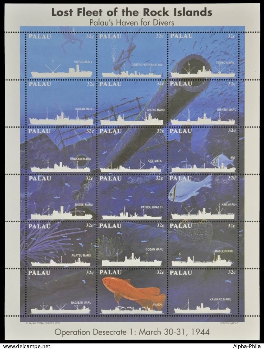 Palau 1995 - Mi-Nr. 868-885 ** - MNH - Schiffe / Ships - Palau