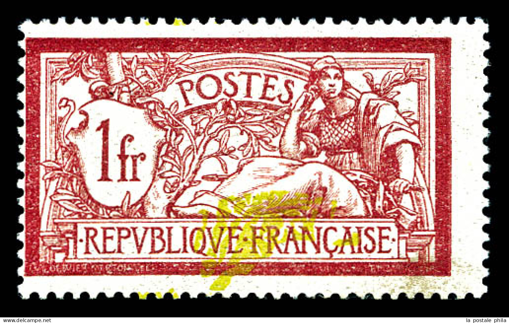 N°121b, 1F Merson, Centre à Cheval. TTB (certificat)  Qualité: **   - Unused Stamps