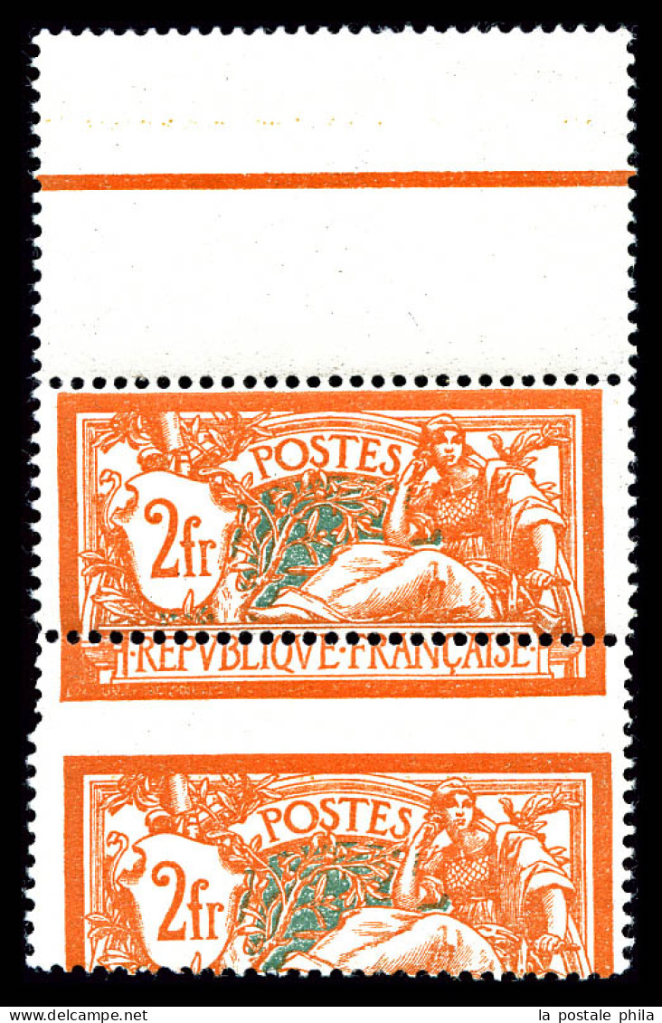 N°145, Merson 2F: Piquage Déplacé Sur Paire Haut De Feuille, TTB (certificat)  Qualité: **   - Unused Stamps