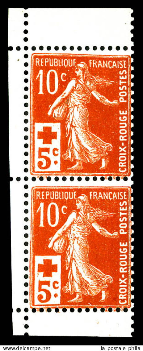 N°147b, Croix Rouge De 1914, Paire Verticale De Carnet. TB  Qualité: **  Cote: 250 Euros - Unused Stamps