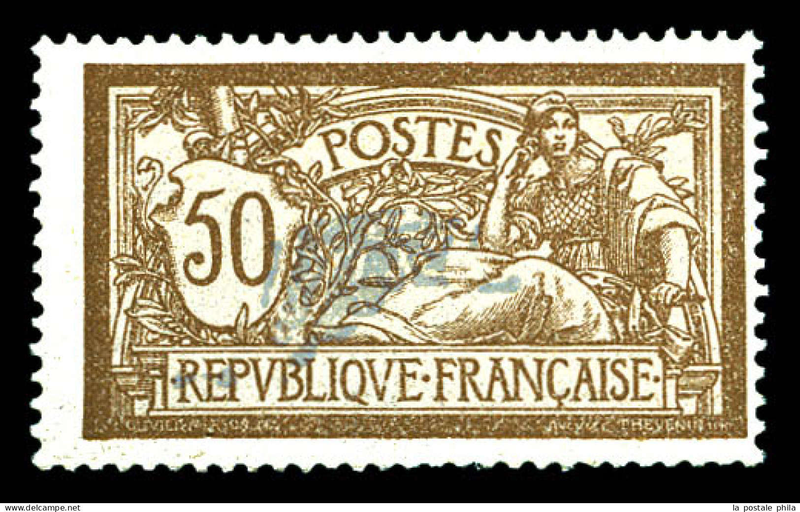 N°120b, Merson, 50c Brun Et Gris, CENTRE DEPLACE, SUP (signé/certificat)  Qualité: **  Cote: 700 Euros - Unused Stamps