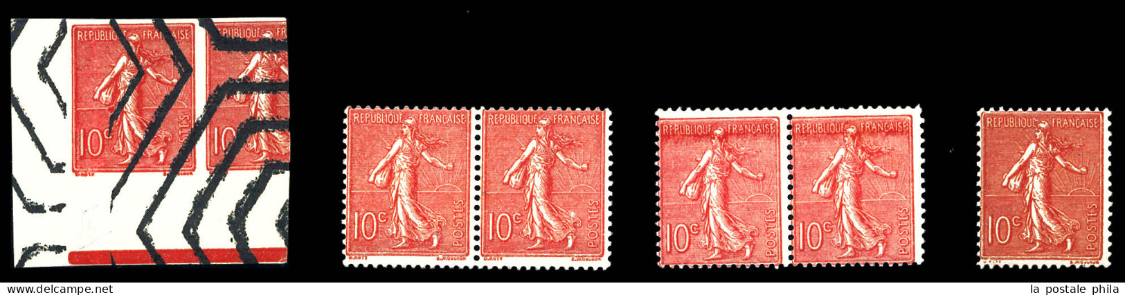 N°129, 10c Semeuse, Ensemble De Variétés */** Sur 6 Exemplaires. TTB  Qualité: N   - Unused Stamps