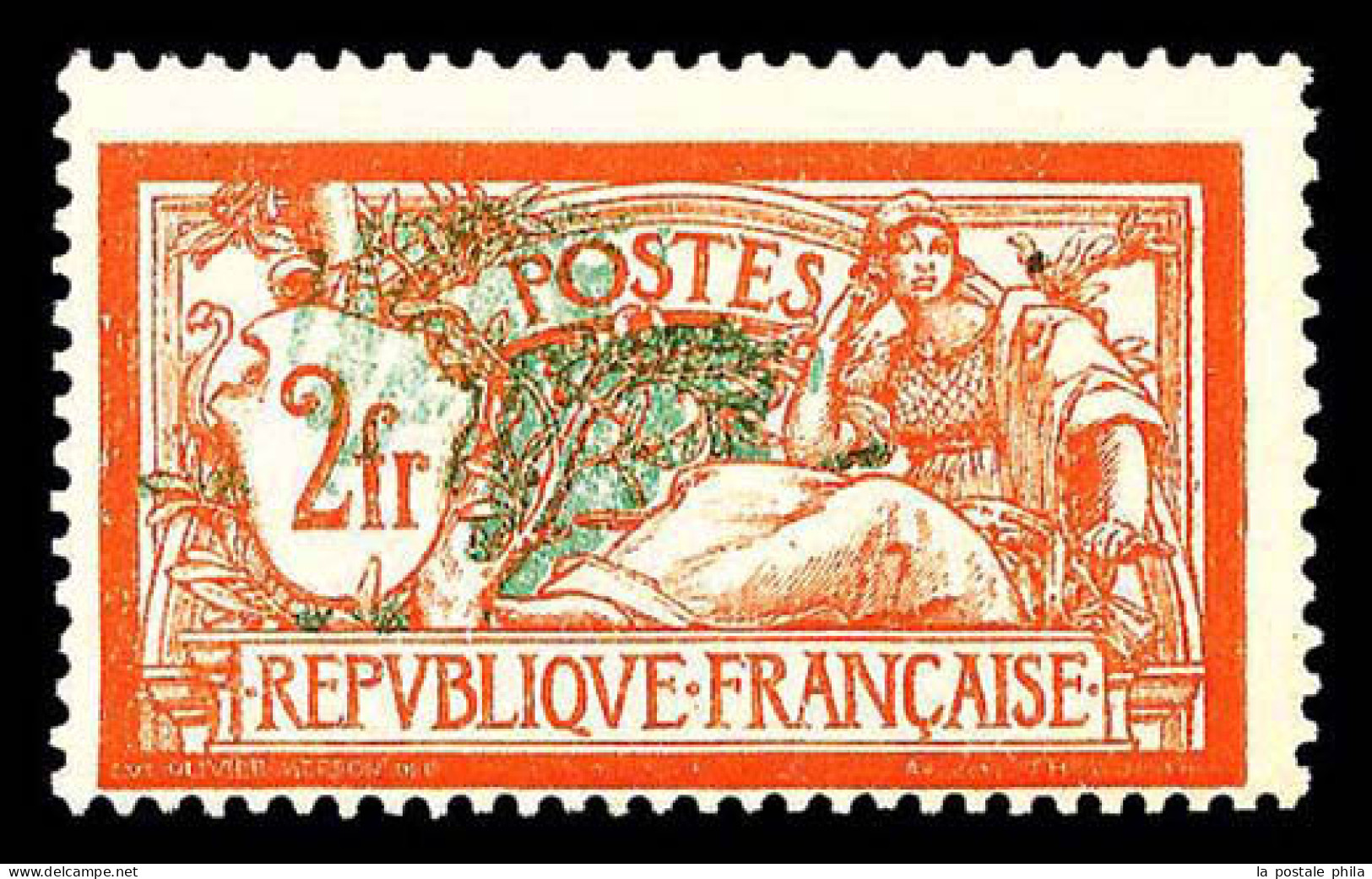 N°145a, 2F Orange: DOUBLE TEINTE DE FOND, SUPERBE (certificat)  Qualité: **  Cote: 850 Euros - Unused Stamps