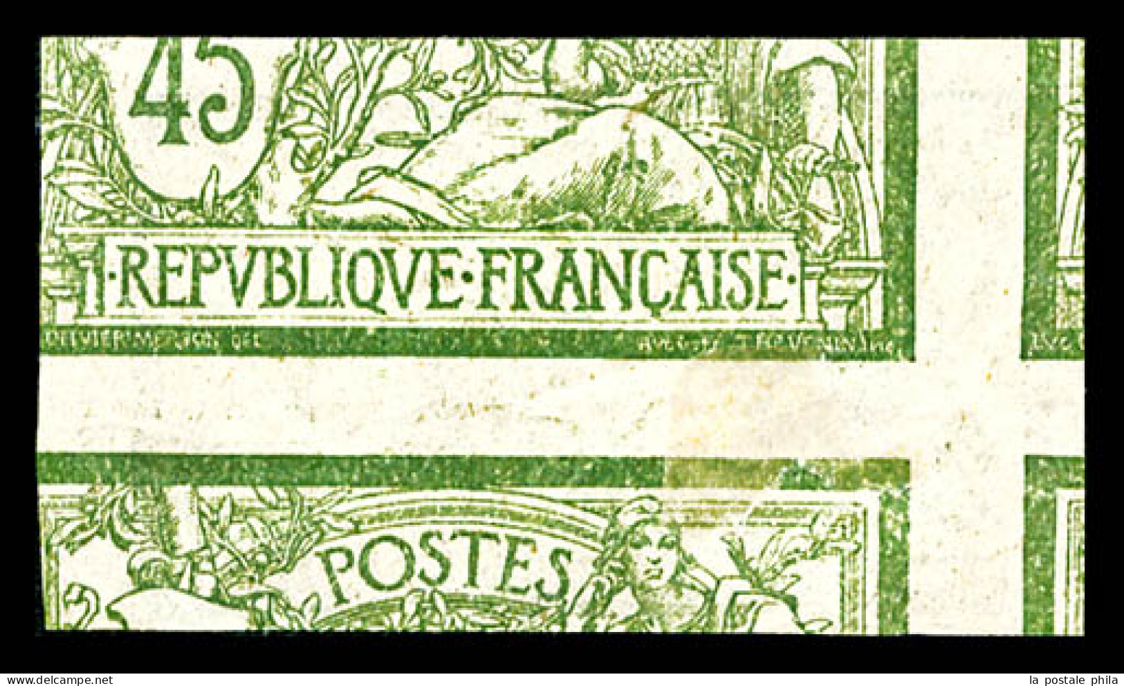 N°143, Merson 45c Non Dentelé, Impression Recto-verso, TTB (certificat)  Qualité: (*)   - Unused Stamps