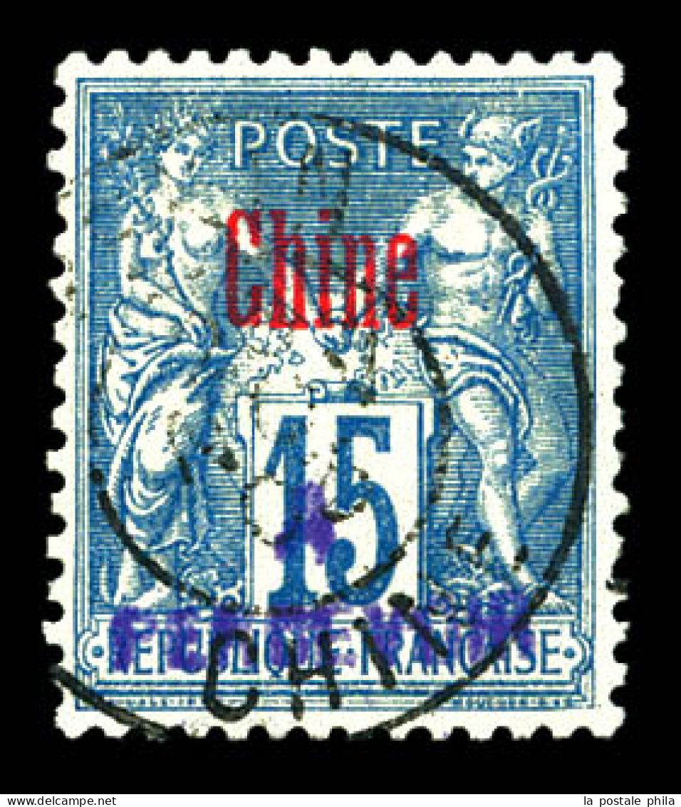 N°8a, 15c Bleu Surcharge Violette Obl Càd, Très Bon Centrage. SUP. R. (signé Brun/certificat)  Qualité: Oblitéré  Cote:  - Postage Due