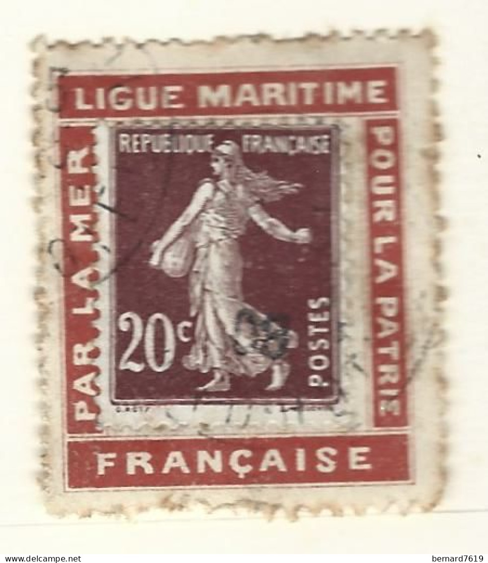 Timbre - Vignette  Porte Timbre - Semeuse - Ligue Maritime Francaise - Par La Mer  Pour La Patrie - Oblitérés