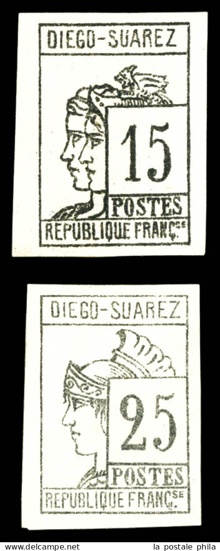 N°8/9, 15c Et 25c Gris-noir. TTB (signés/certificat)  Qualité: *  Cote: 620 Euros - Unused Stamps