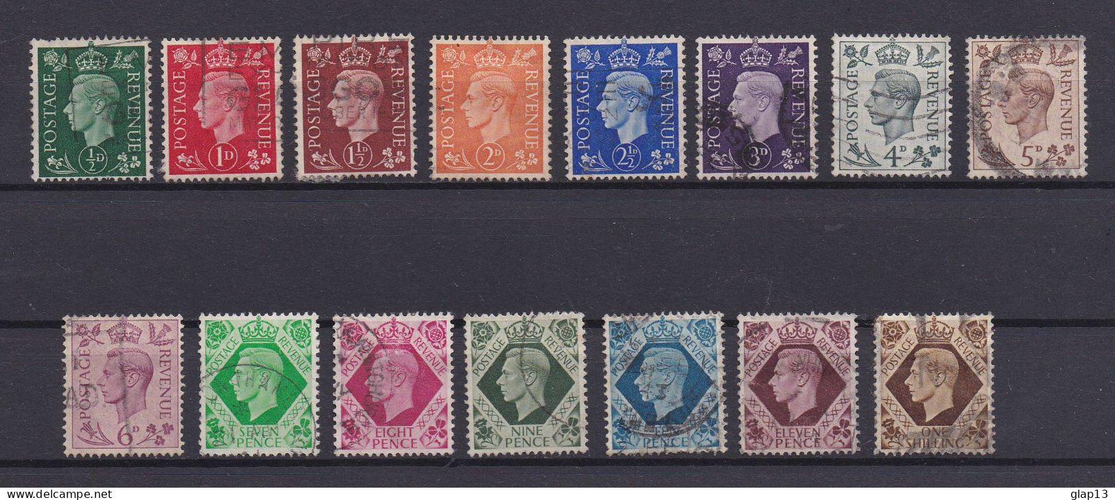 GRANDE BRETAGNE 1937 TIMBRE N°209/22 OBLITERE GEORGE VI - Gebraucht