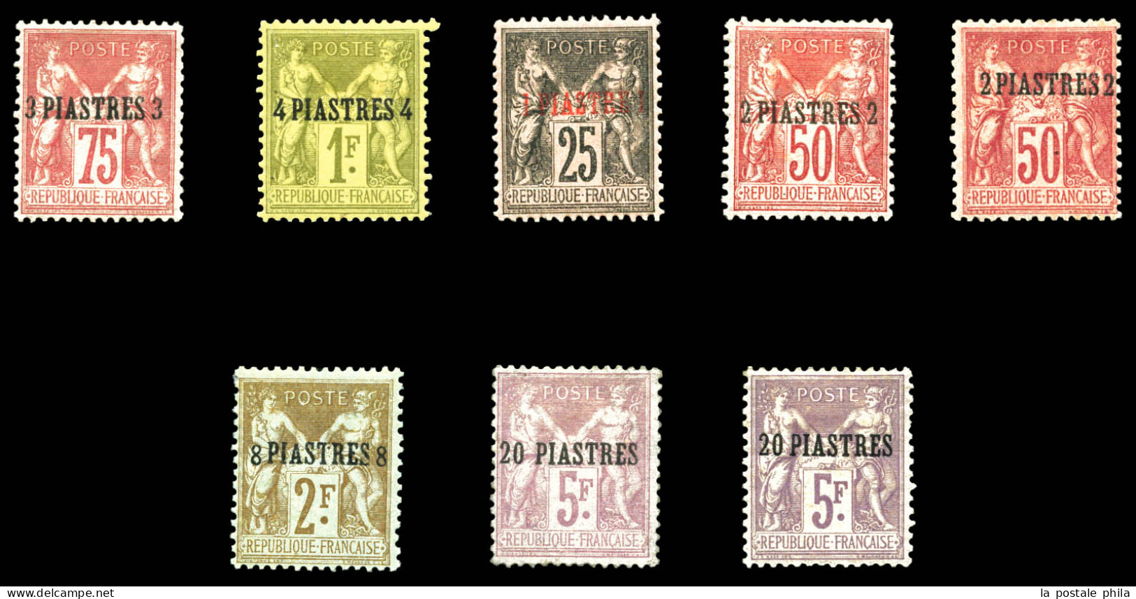N°2/8a, N°2 à 8 + 8a, Les 8 Valeurs TTB (certificat)  Qualité: *  Cote: 970 Euros - Unused Stamps