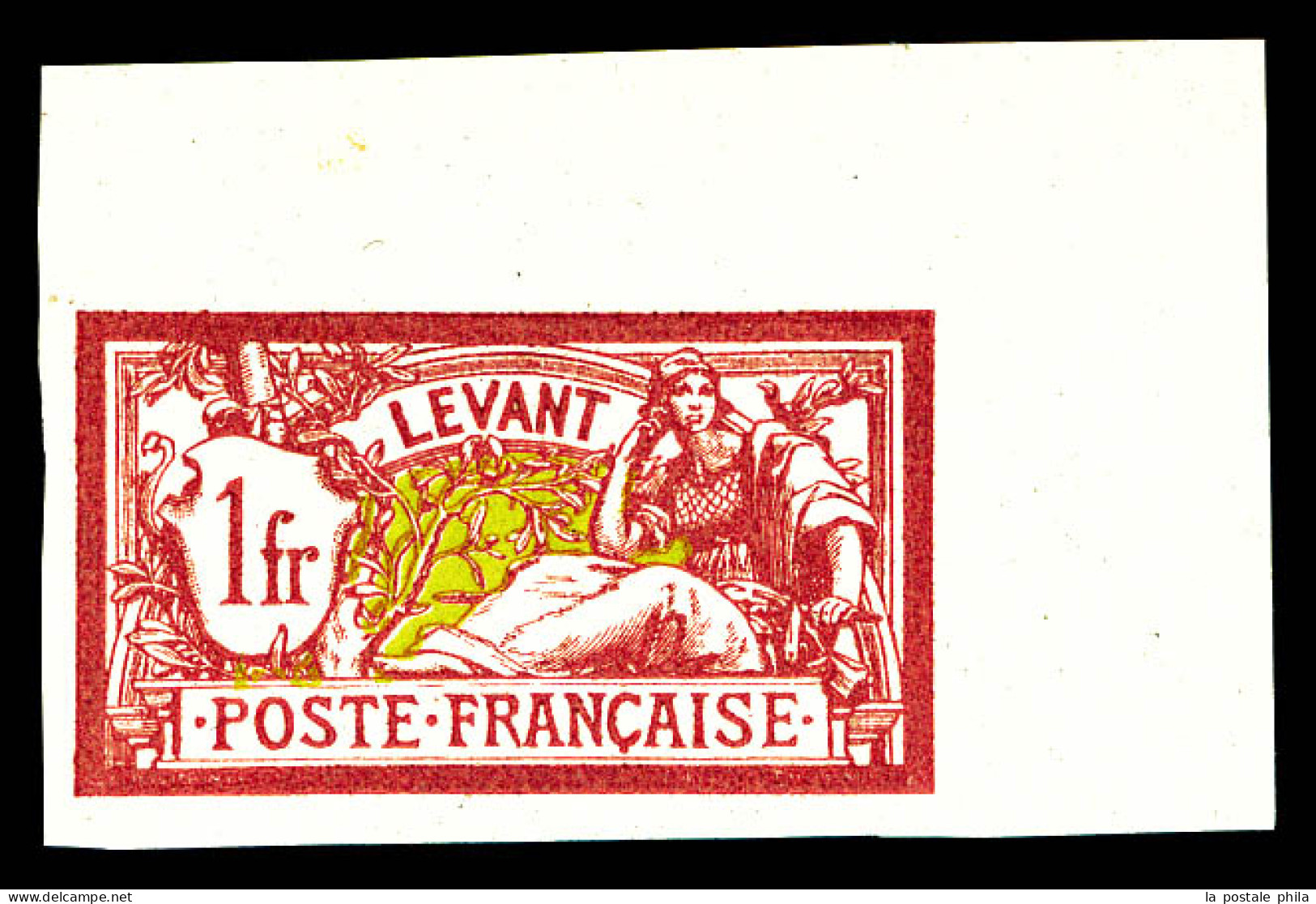 N°26a, 1 F Lie De Vin Et Olive, Non Dentelé, Coin De Feuille. SUP (signé Brun/certificat)  Qualité: (*)  Cote: 700 Euros - Unused Stamps