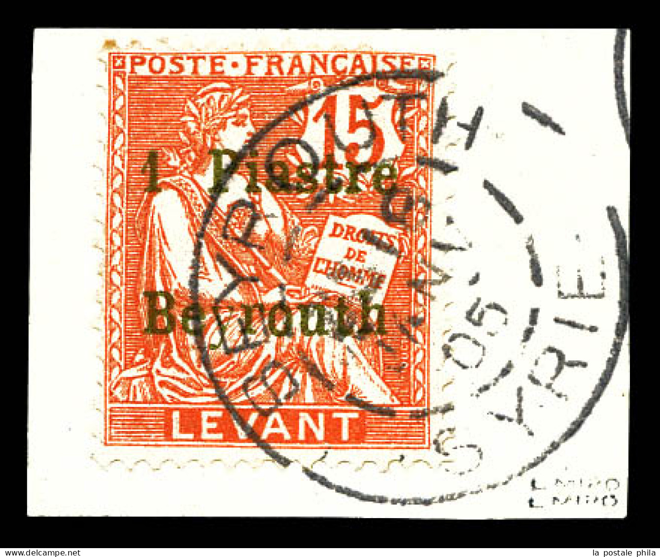 N°27, 1 Pi Sur 15c Vermillon Obl Càd Du 18 Janv 1905 Sur Son Support. TTB (signé Margues/certificat)  Qualité: Oblitéré  - Unused Stamps