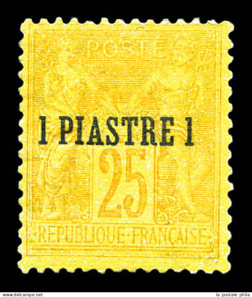 N°1, 1 Piastre Sur 25c Jaune, Infime Point Clair, TB (signé/certificat)  Qualité: *  Cote: 650 Euros - Unused Stamps