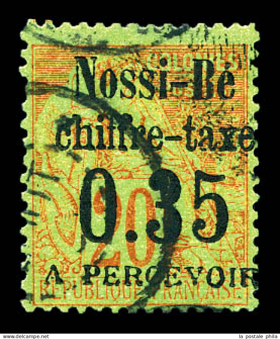 Taxe N°5, 35c Sur 20c Brique Sur Vert, Tirage 250 Ex. SUP (signé Brun/certificat)  Qualité: Oblitéré  Cote: 520 Euros - Used Stamps