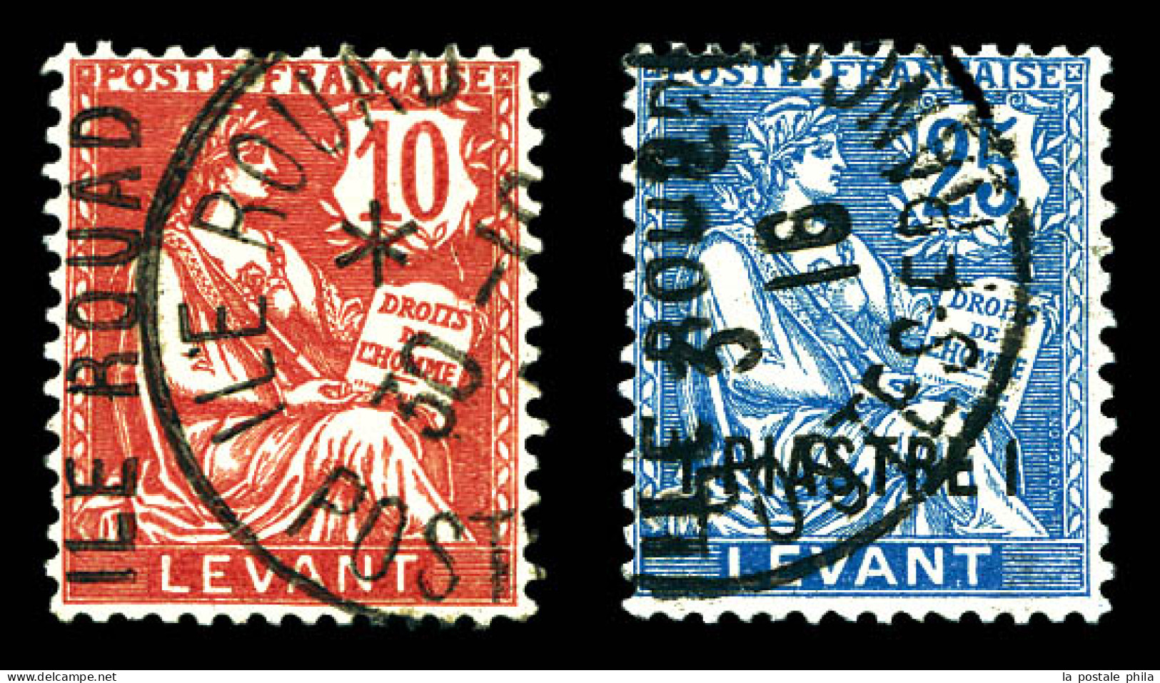 N°2/3, 10c Rose Et 1 Pi Sur 25c Bleu, Les 2 Valeurs TTB (certificat)  Qualité: Oblitéré  Cote: 620 Euros - Used Stamps