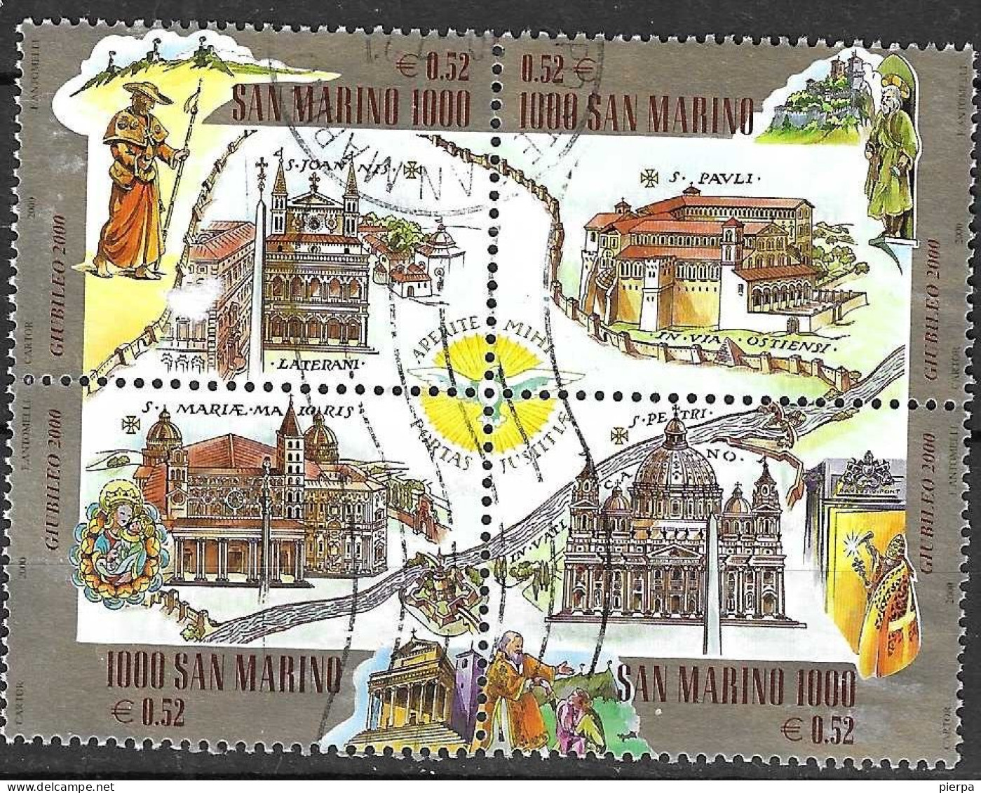 SAN MARINO - 2000 - ANNO SANTO - QUARTINA USATA ( YVERT 1660\3- MICHEL 1867\70 - SS 1710\3) - Used Stamps