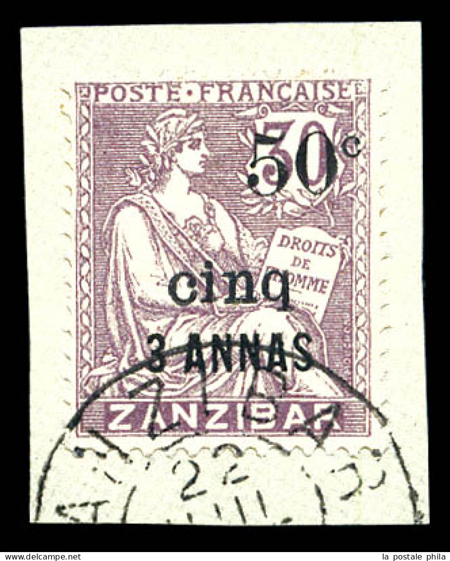 N°66, 50c Et Cinq Sur 3a Sur 30c, Sur Son Support. TTB. R.R (signé/certificat)  Qualité: Oblitéré  Cote: 1750 Euros - Used Stamps
