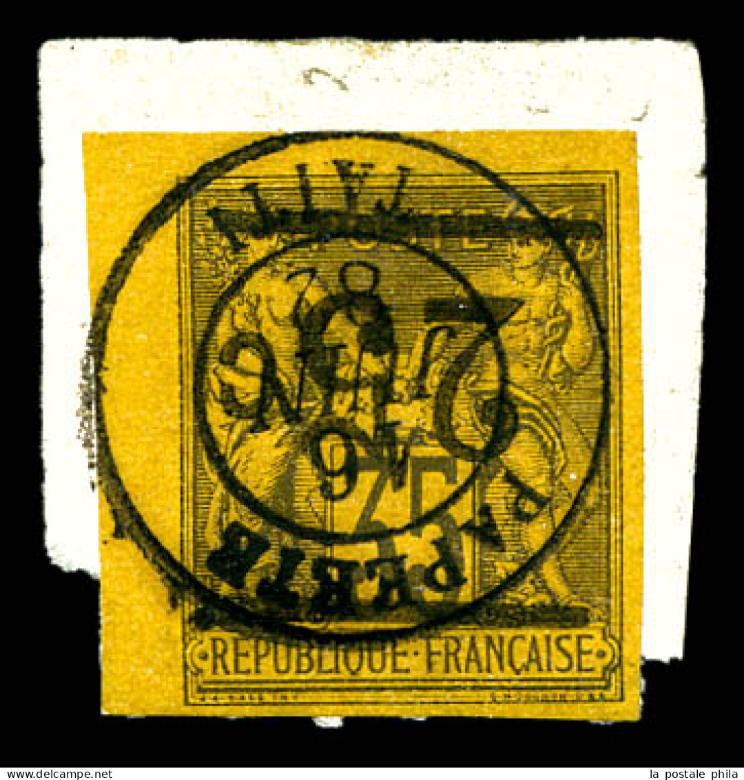 N°1a, 25c Sur 35c, Surcharge Renversée, Coin De Feuille, Sur Son Support. TTB (signé Gilbert/certificat)  Qualité: Oblit - Used Stamps