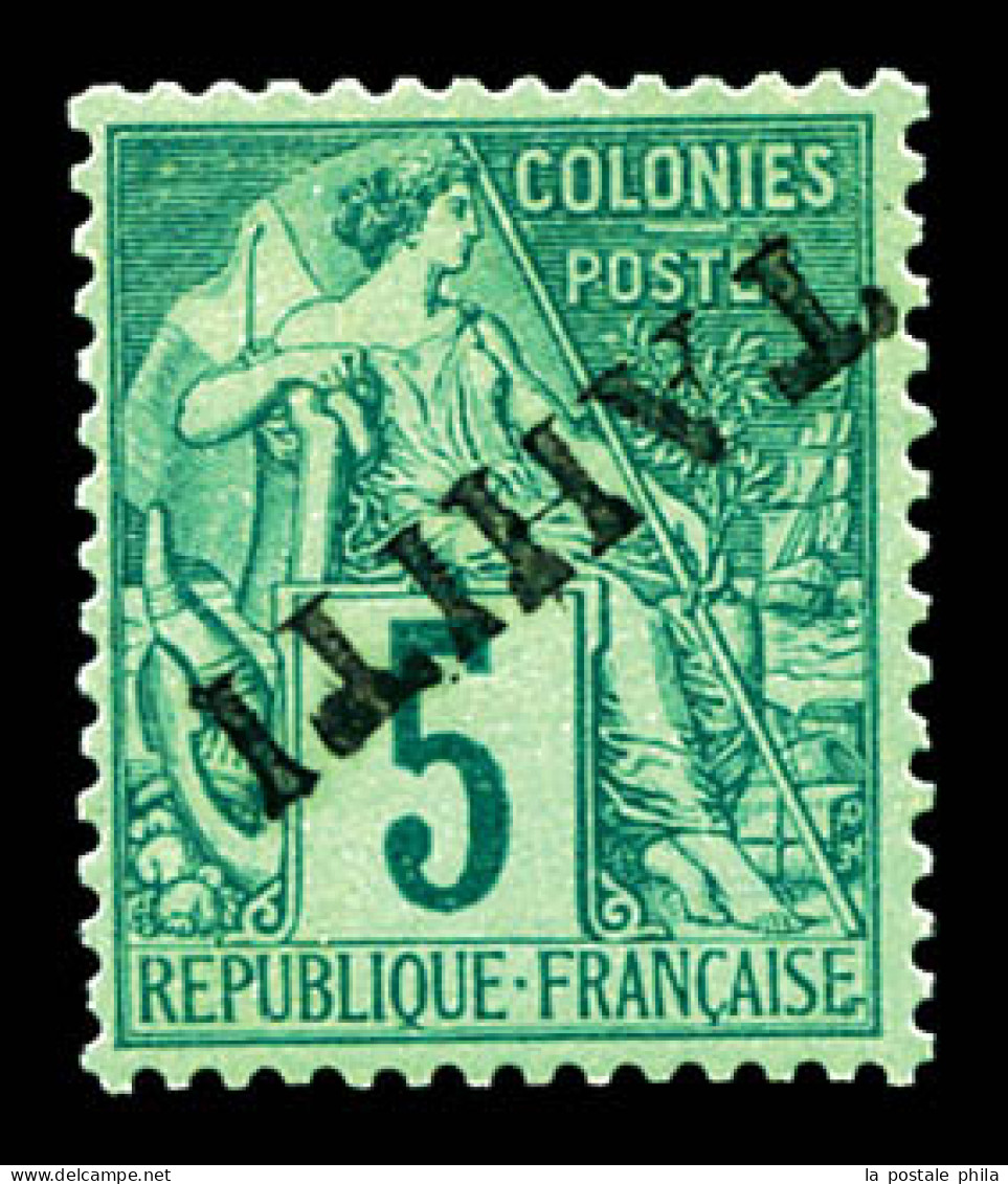 N°10a, 5c Vert: Surcharge Renversée Oblique De Haut En Bas. TTB (signé Brun)  Qualité: *  Cote: 300 Euros - Unused Stamps