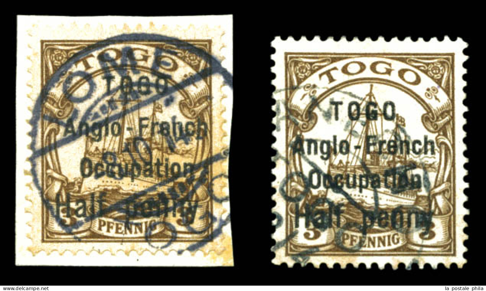 N°31A/B, 1/2 P Sur 3 Pf: Type I Et II, Les 2 Exemplaires TTB (signés/certificat)  Qualité: Oblitéré  Cote: 820 Euros - Used Stamps