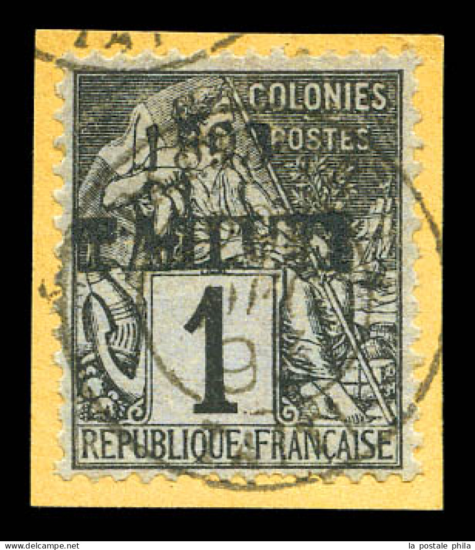 N°19, 1c Noir Sur Azuré, Très Bon Centrage, Sur Son Support, Tirage 200 Exemplaires. SUP (signé Thiaude/certificat)  Qua - Used Stamps